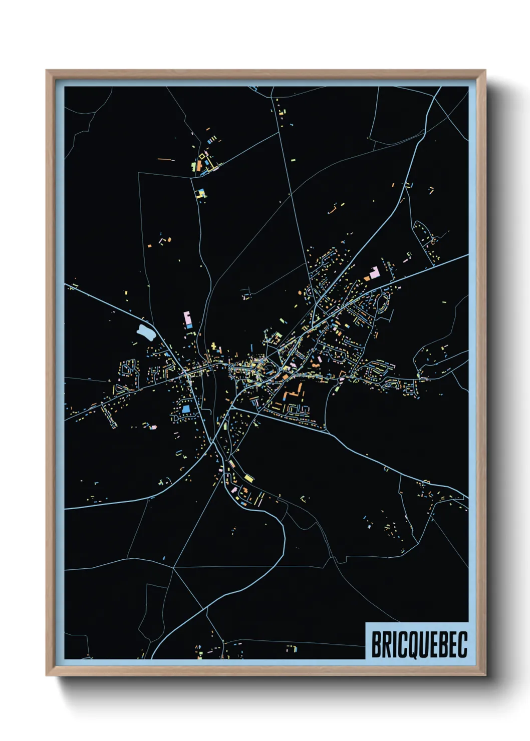 Une affiche de carte sur Bricquebec