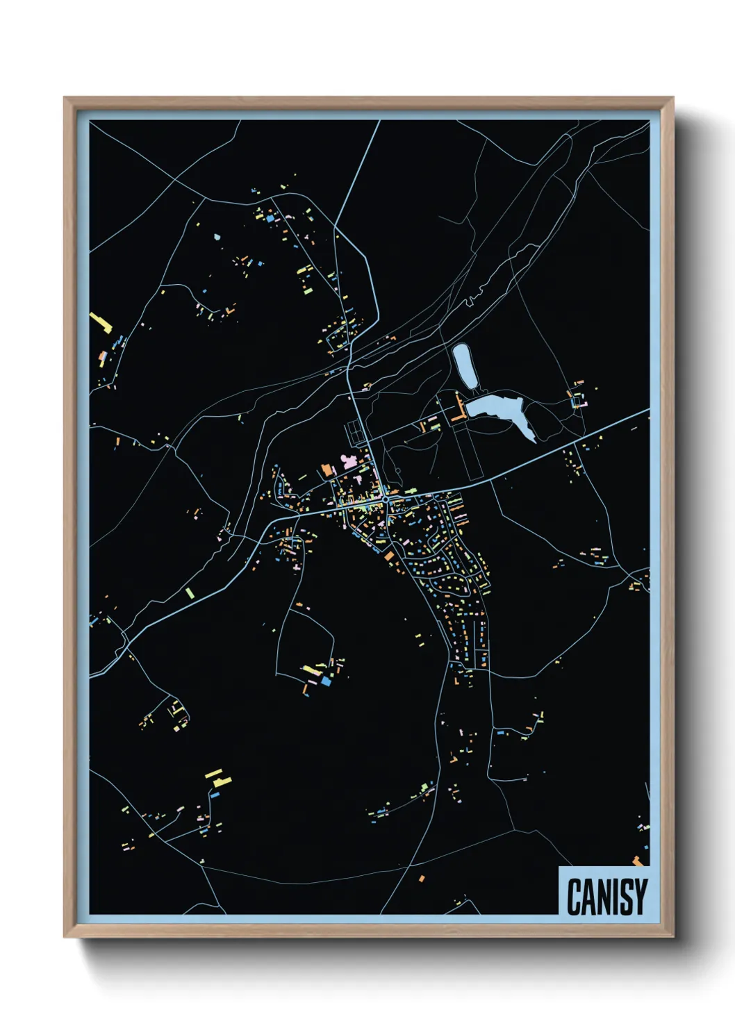 Une affiche de carte sur Canisy