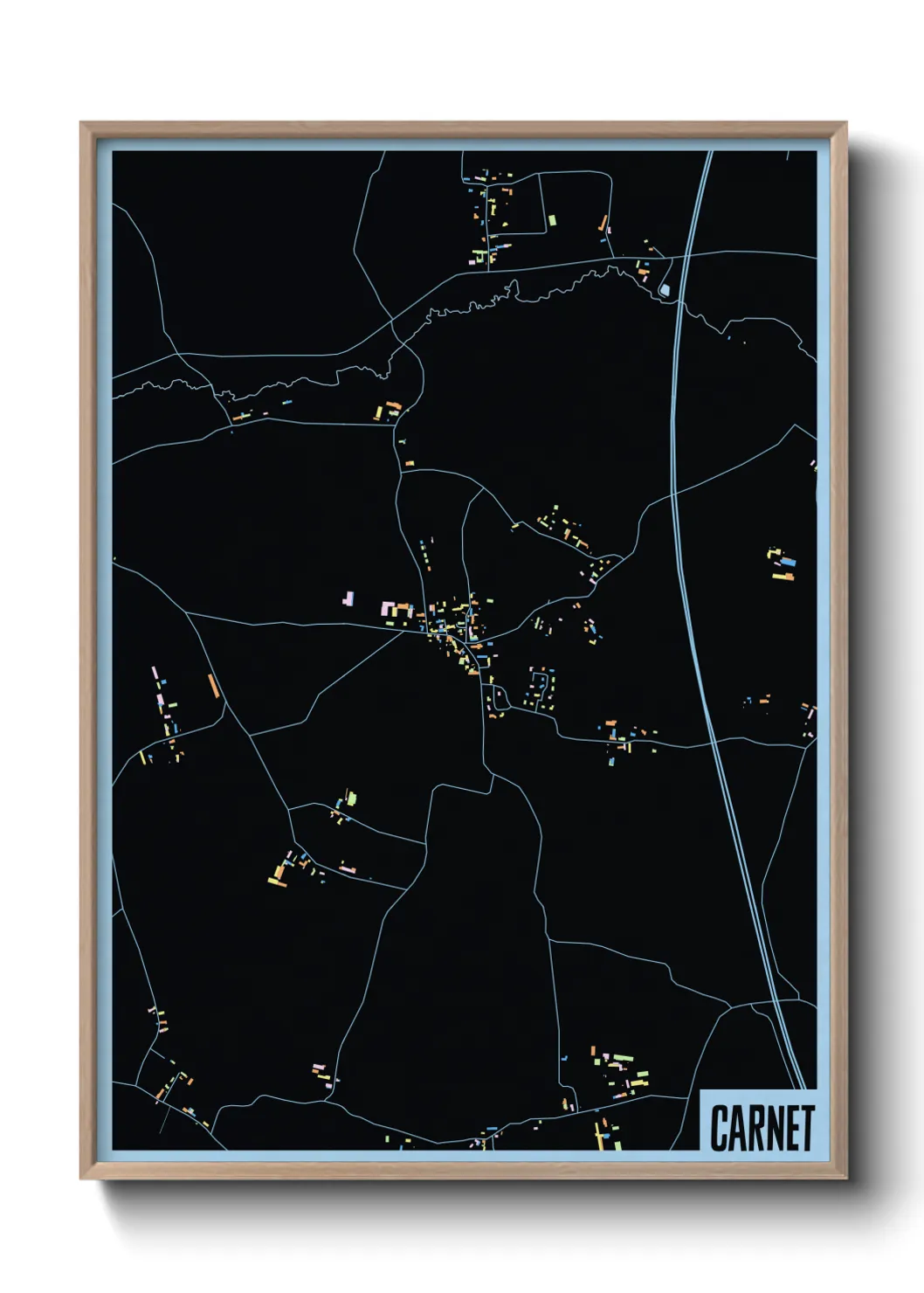 Une affiche de carte sur Carnet