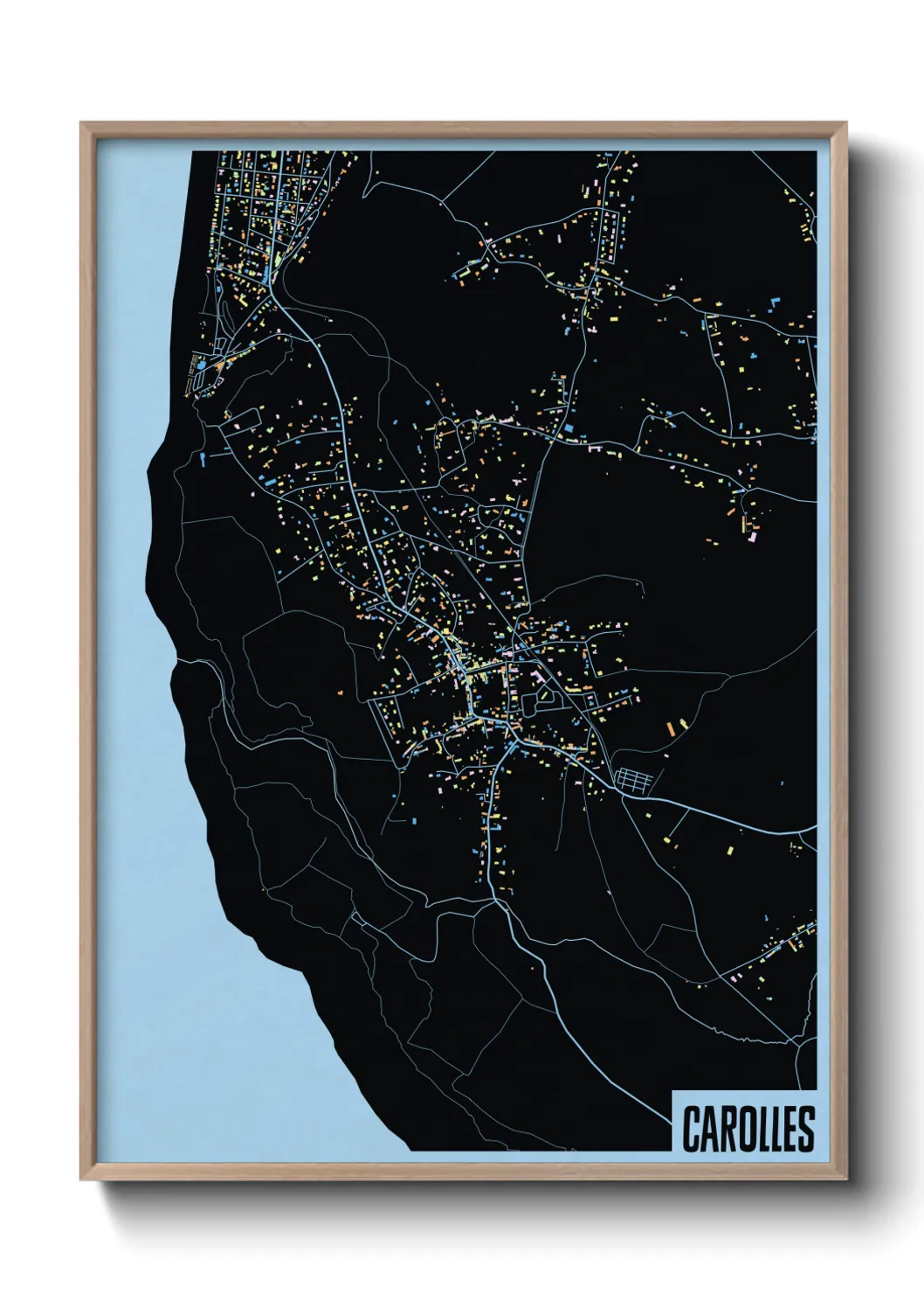 Une affiche de carte sur Carolles