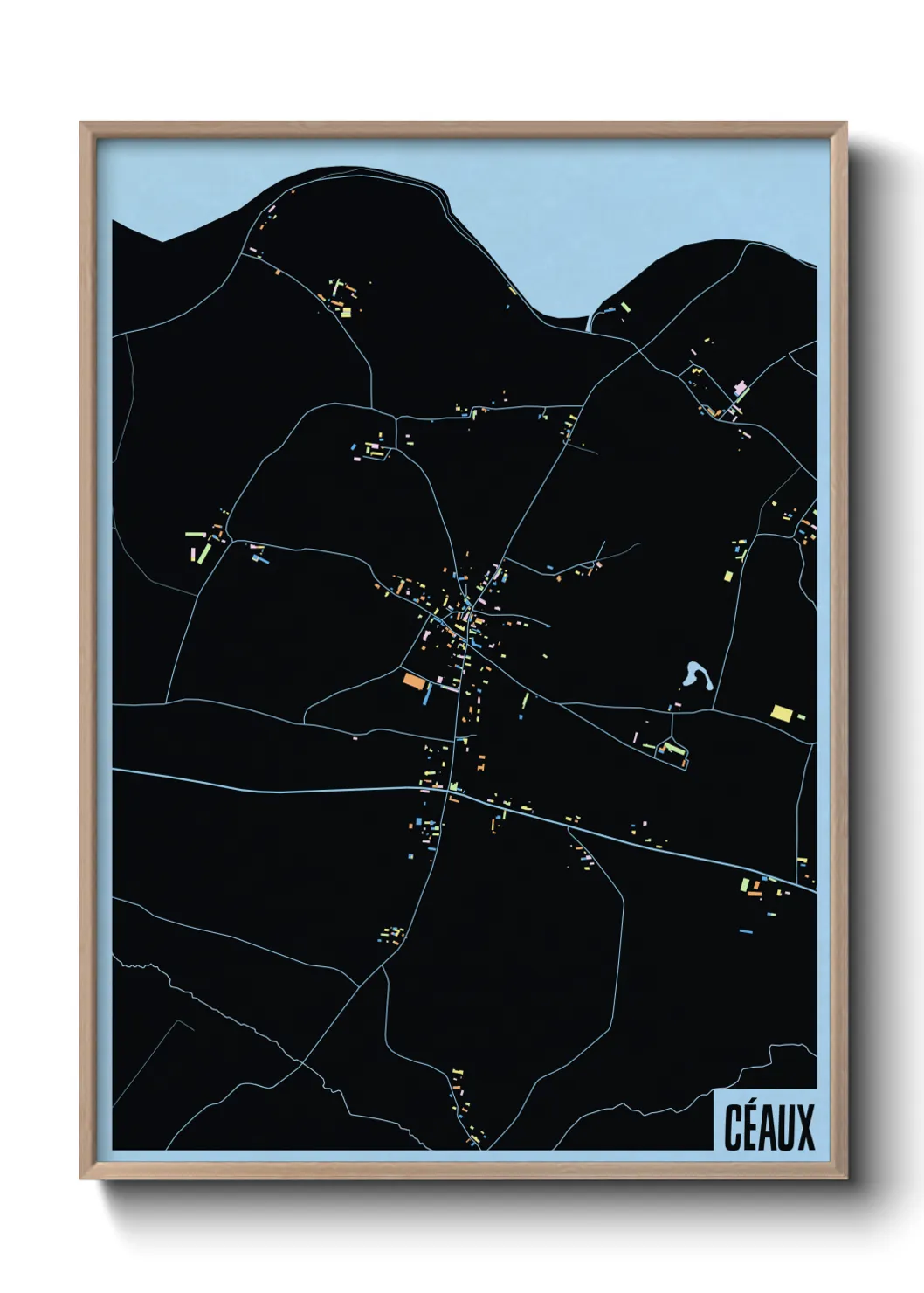 Une affiche de carte sur Céaux