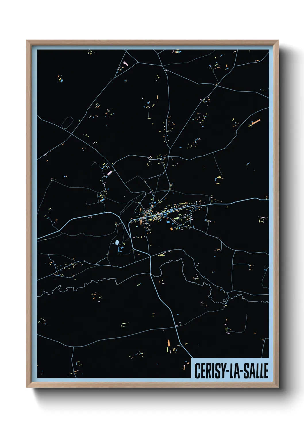 Une affiche de carte sur Cerisy-la-Salle