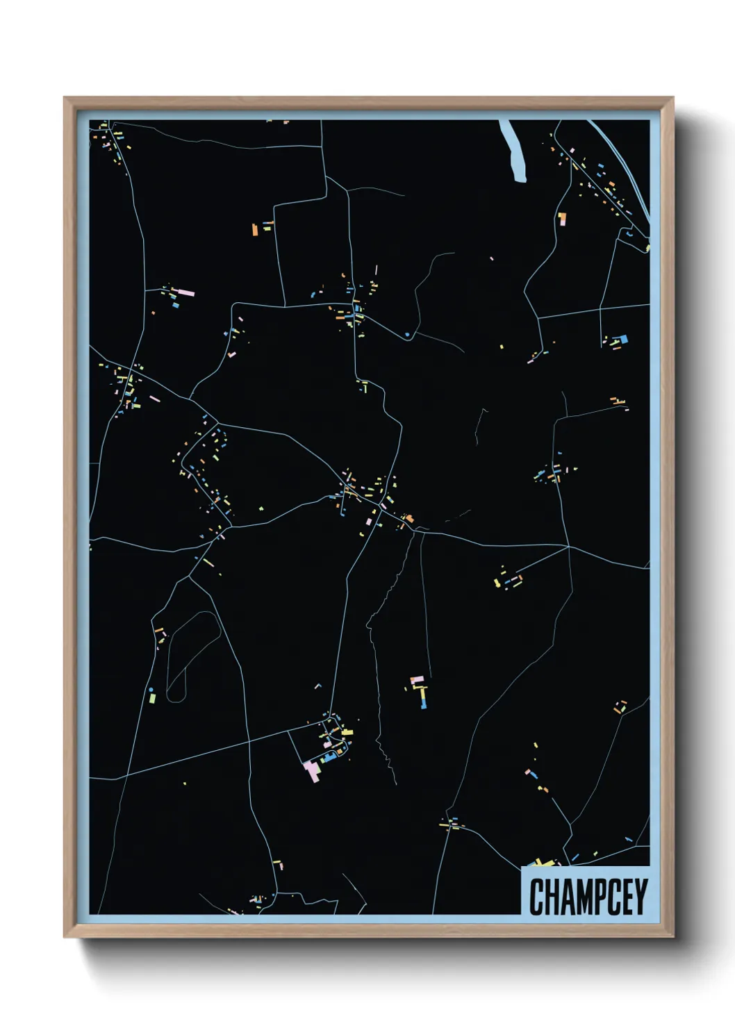 Une affiche de carte sur Champcey