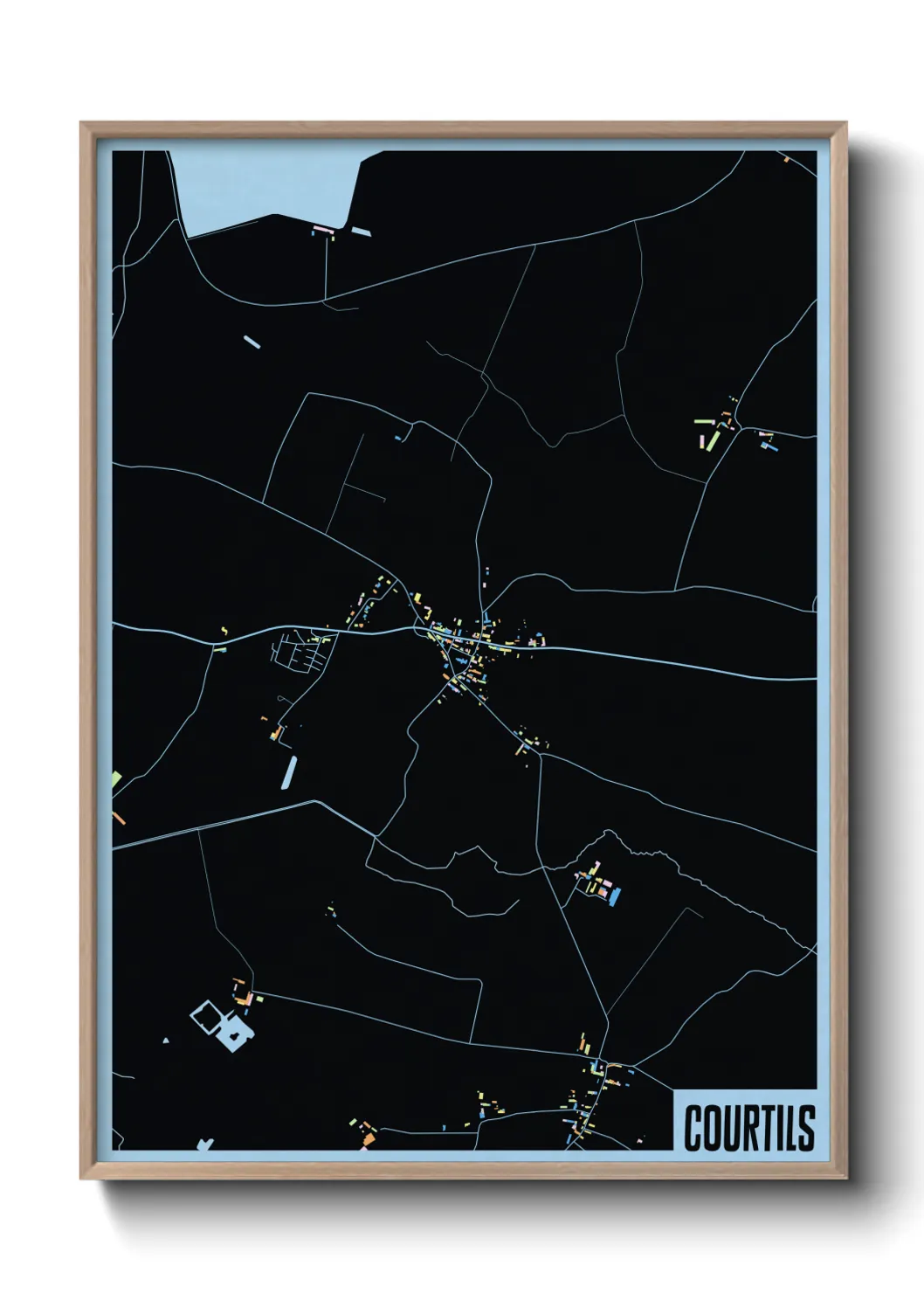 Une affiche de carte sur Courtils