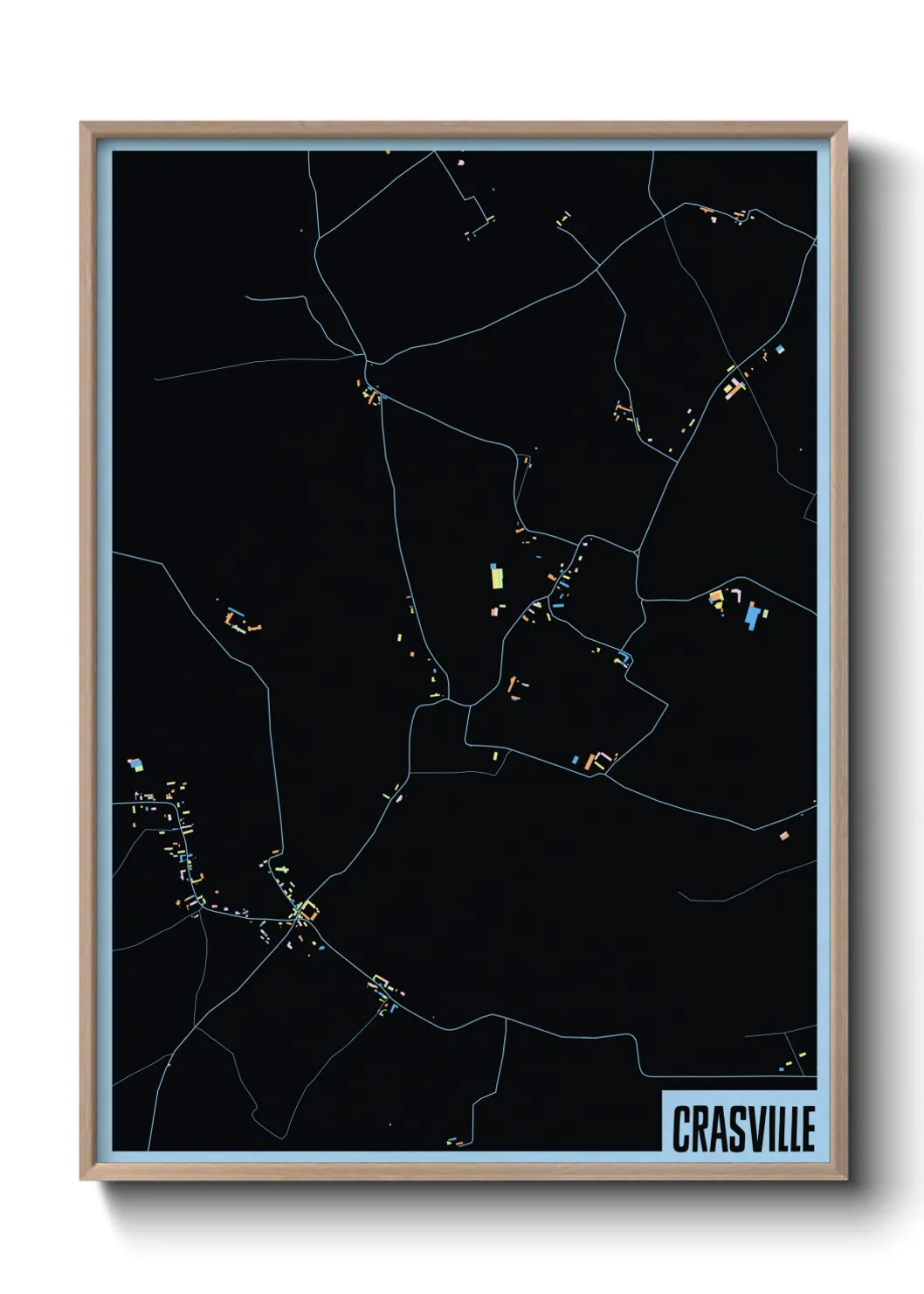 Une affiche de carte sur Crasville