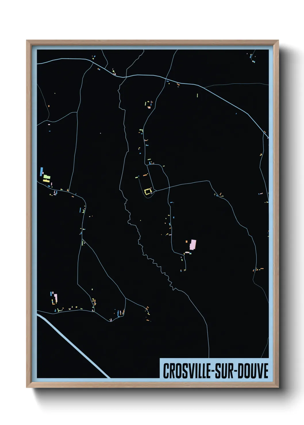 Une affiche de carte sur Crosville-sur-Douve