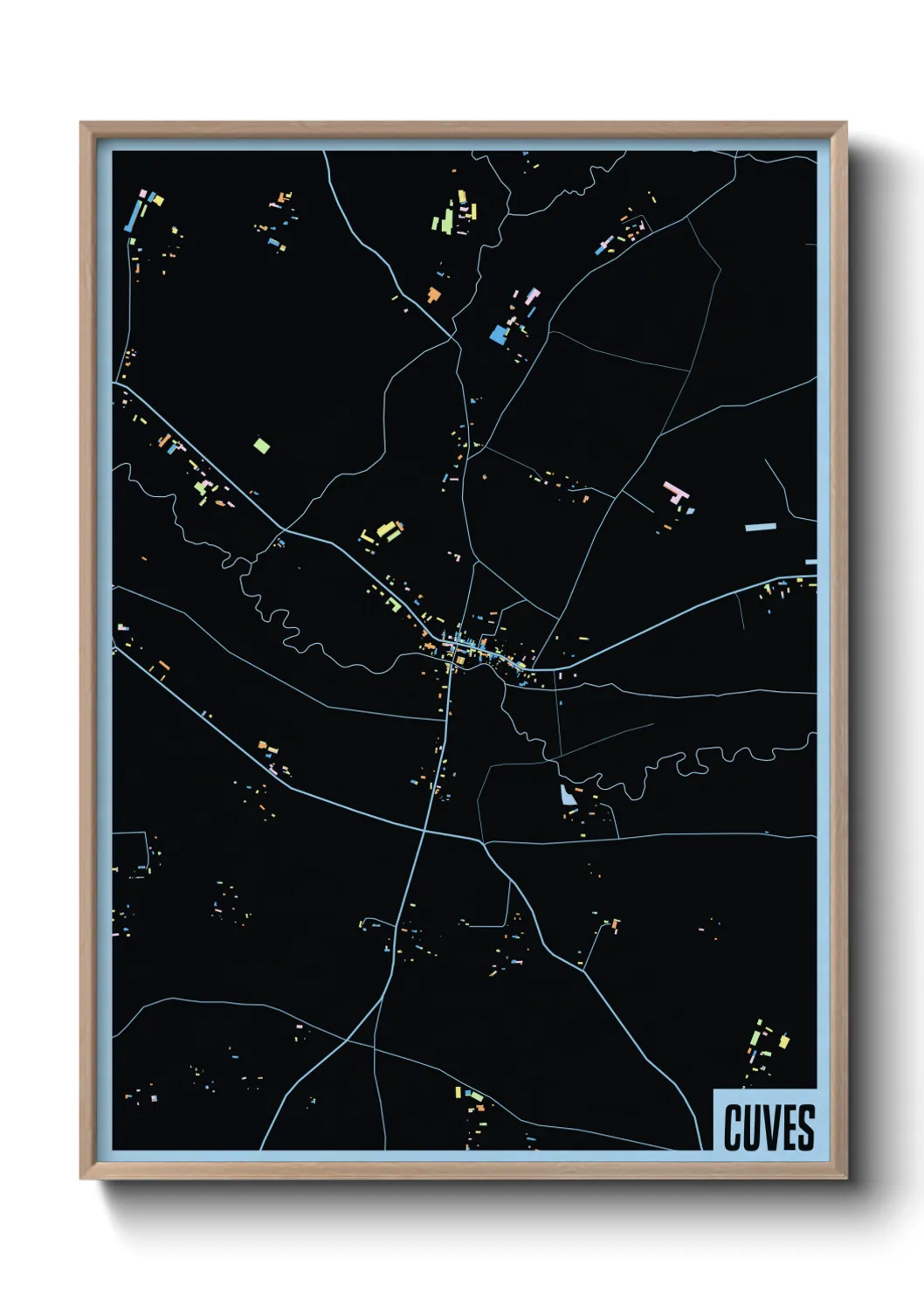 Une affiche de carte sur Cuves