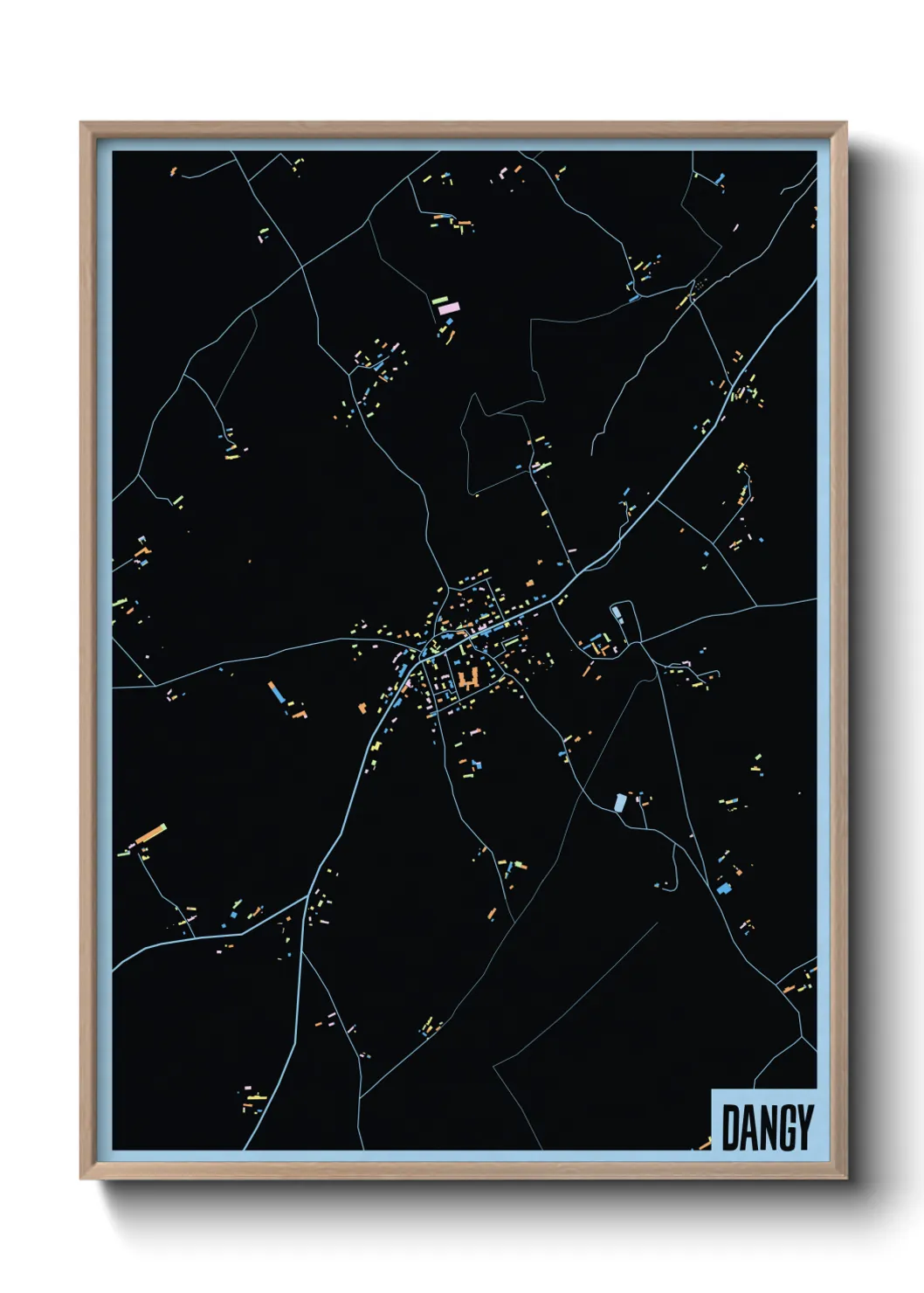 Une affiche de carte sur Dangy