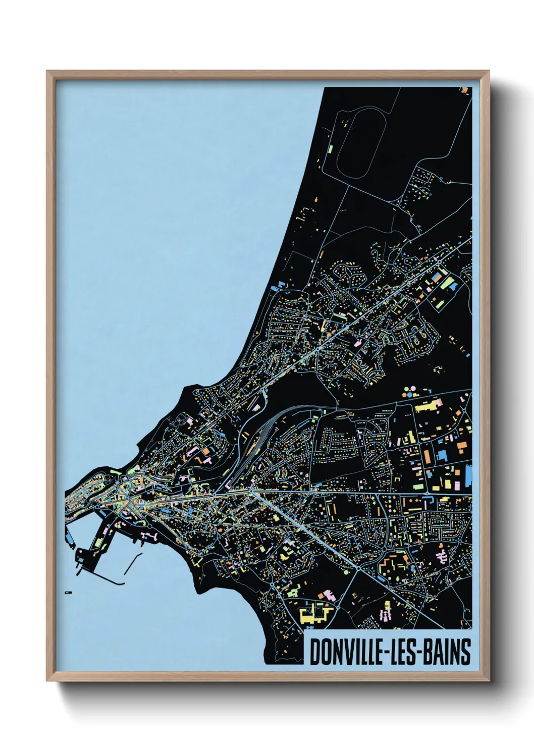 Une affiche de carte sur Donville-les-Bains