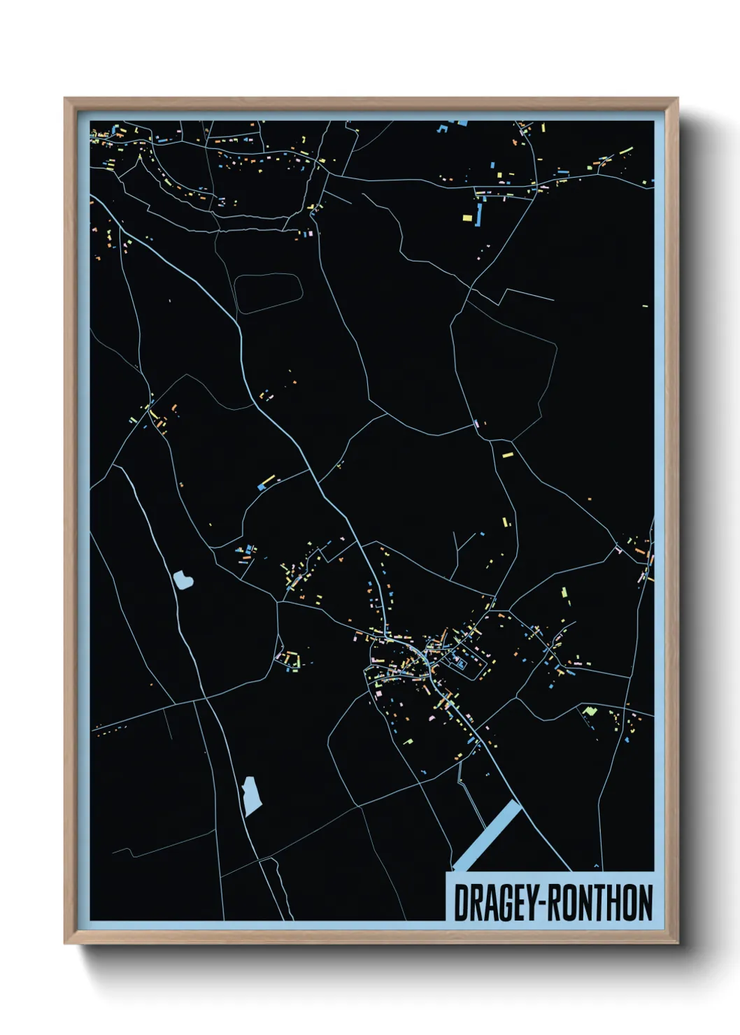 Une affiche de carte sur Dragey-Ronthon