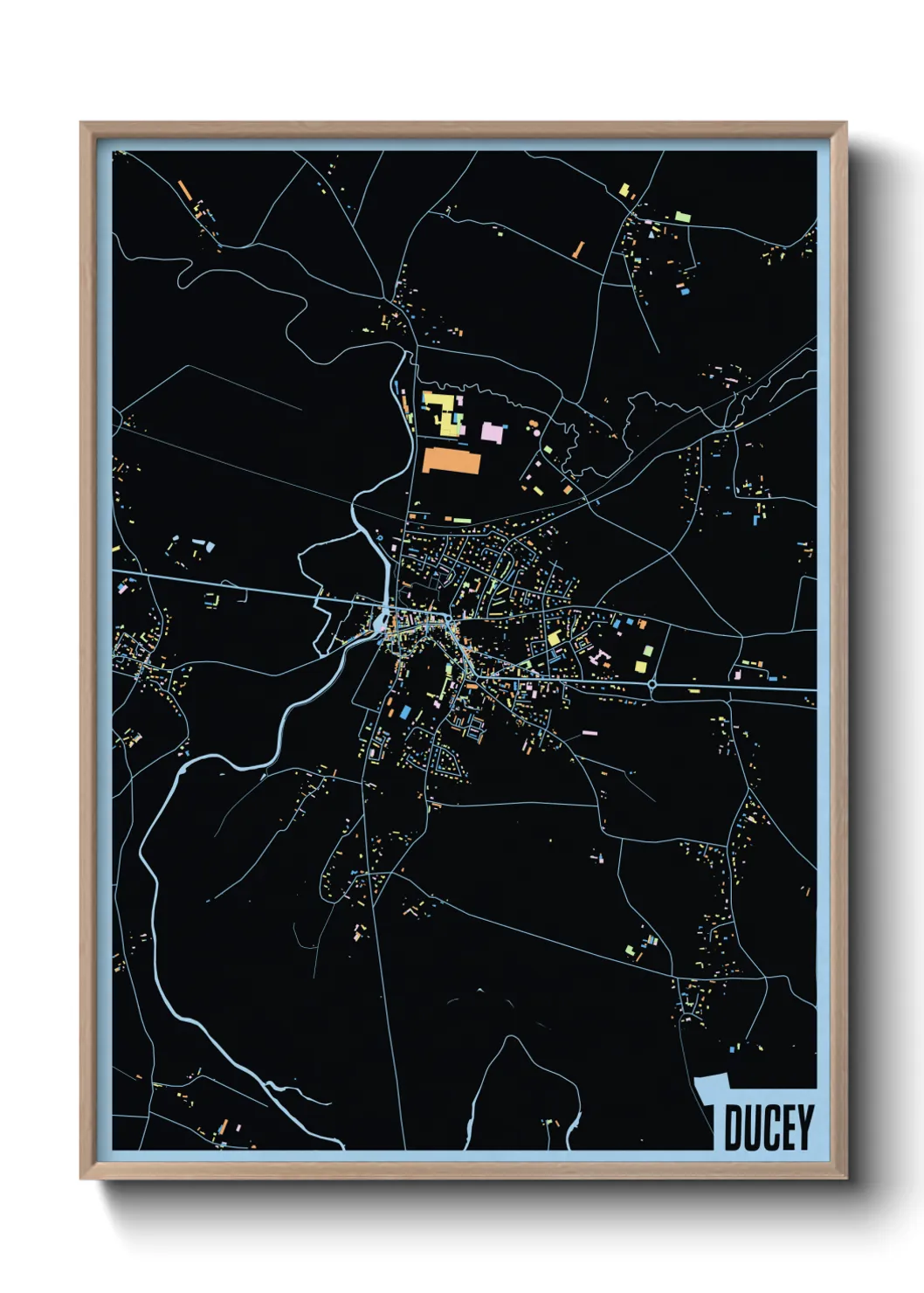 Une affiche de carte sur Ducey