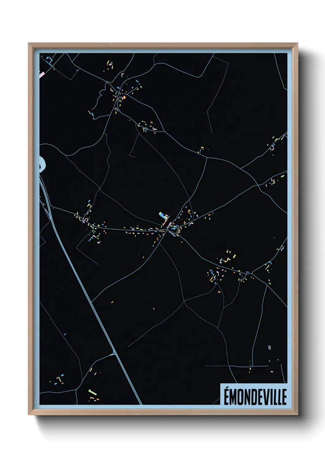 Une affiche de carte sur Émondeville