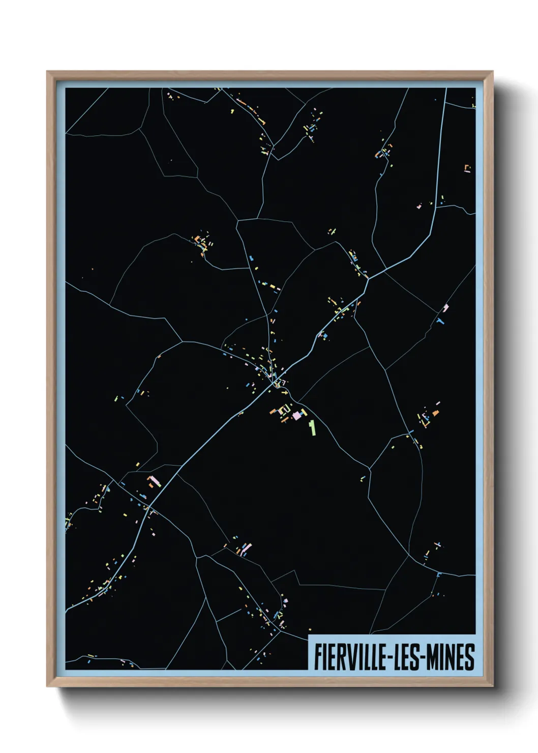 Une affiche de carte sur Fierville-les-Mines