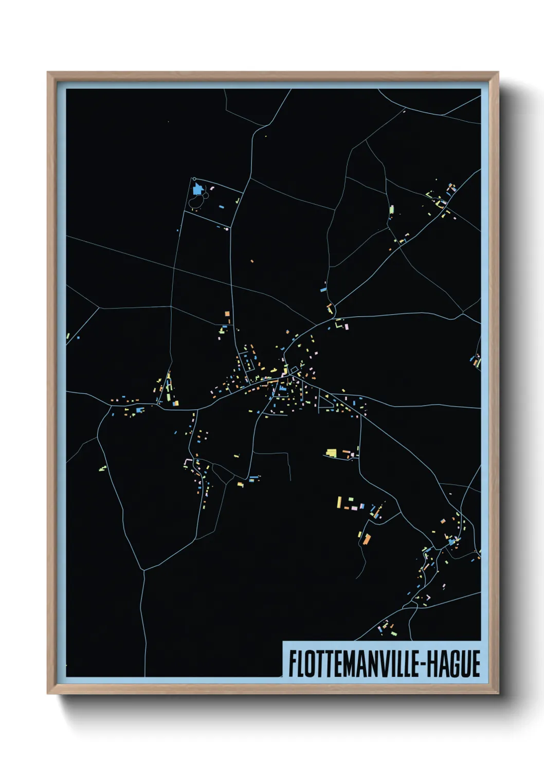 Une affiche de carte sur Flottemanville-Hague