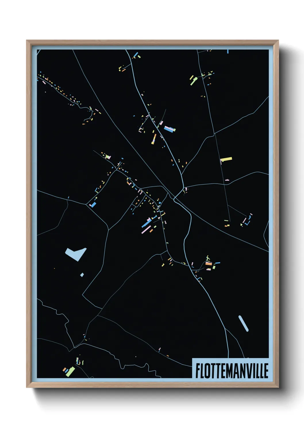 Une affiche de carte sur Flottemanville