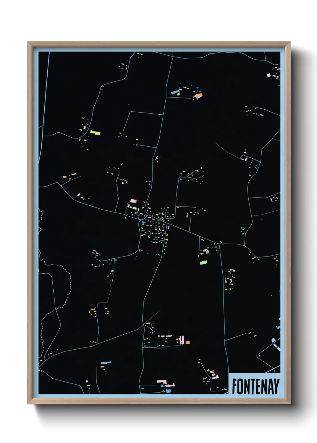 Une affiche de carte sur Fontenay