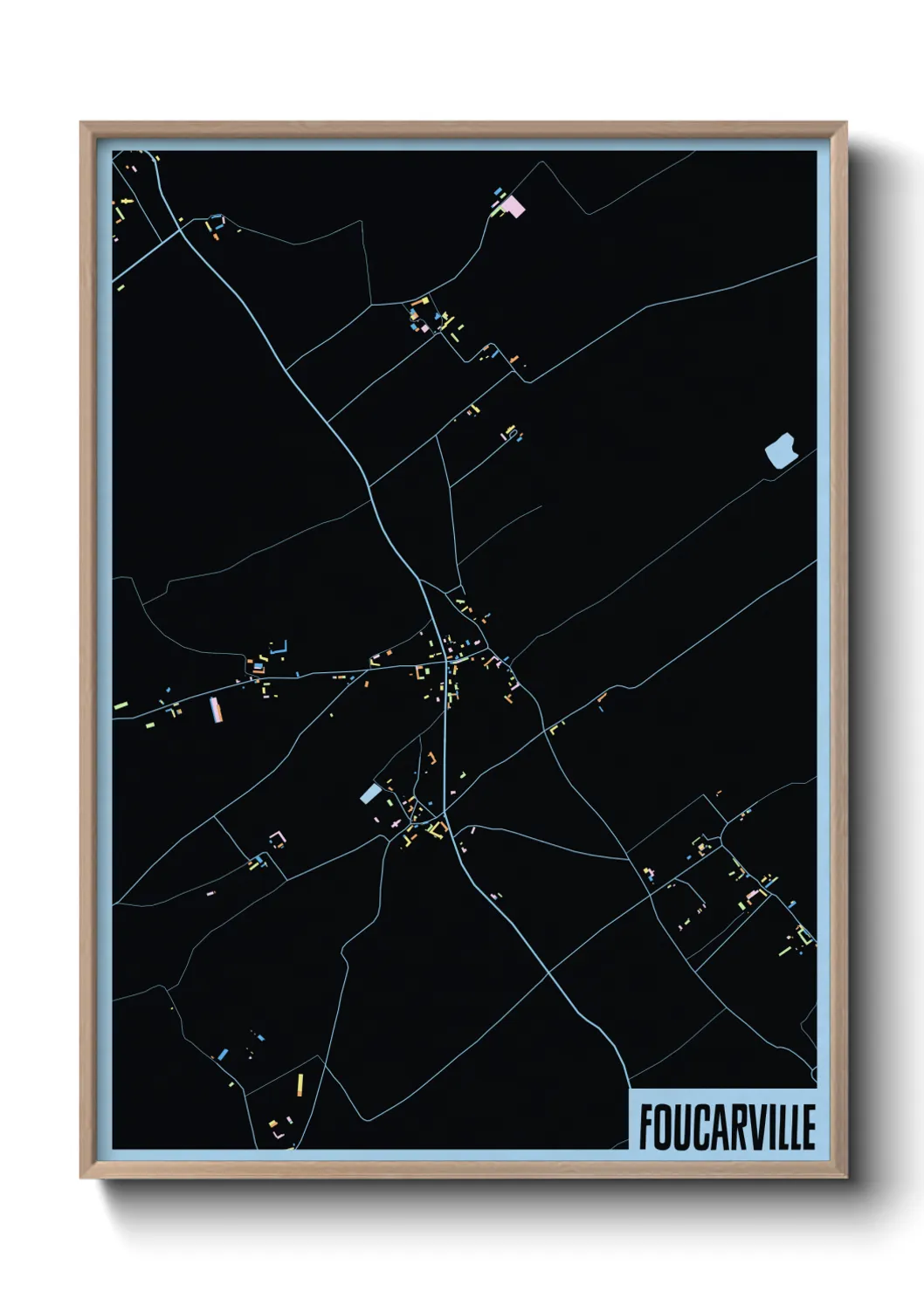 Une affiche de carte sur Foucarville