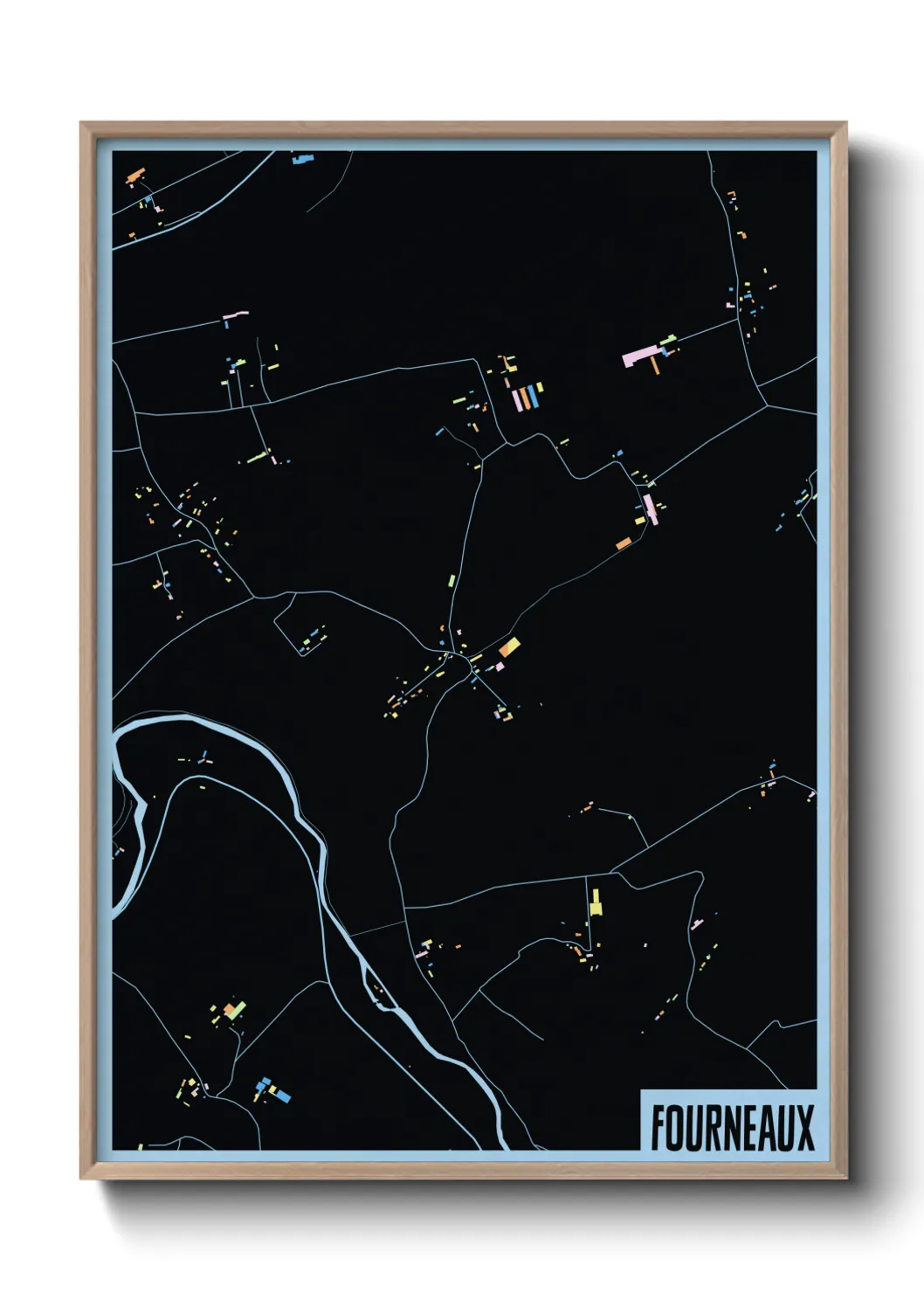 Une affiche de carte sur Fourneaux