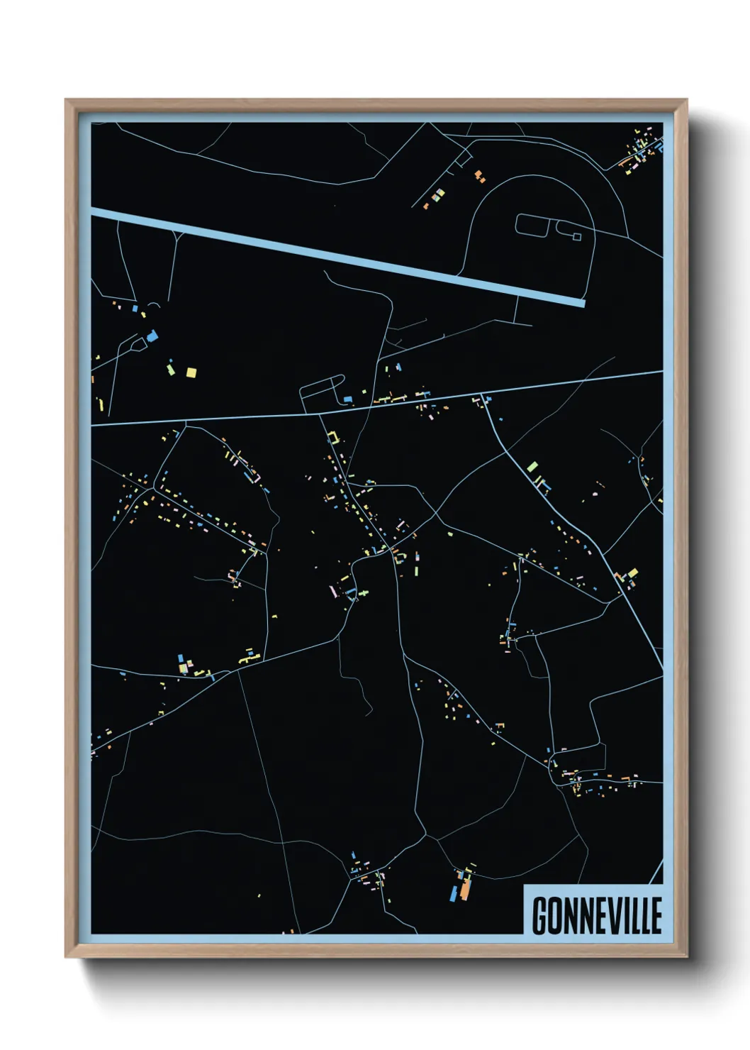 Une affiche de carte sur Gonneville