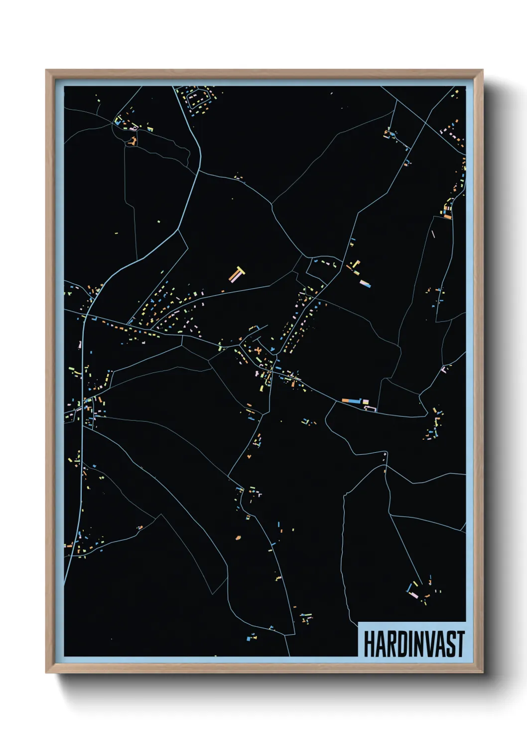 Une affiche de carte sur Hardinvast