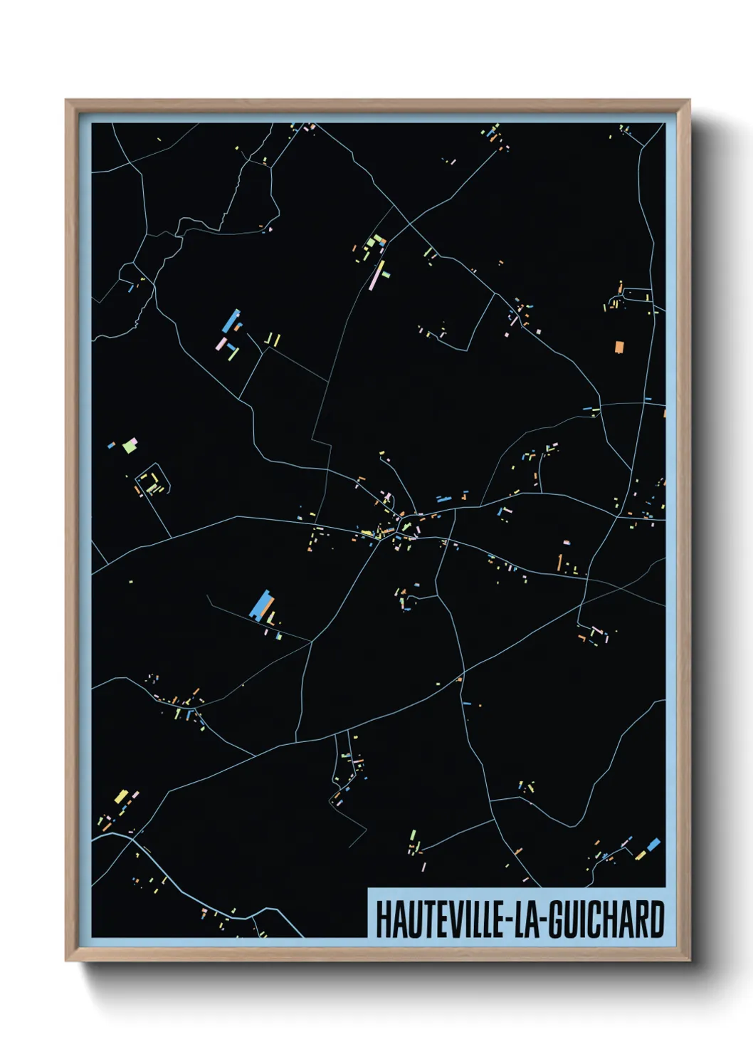 Un poster carteHauteville-la-Guichard