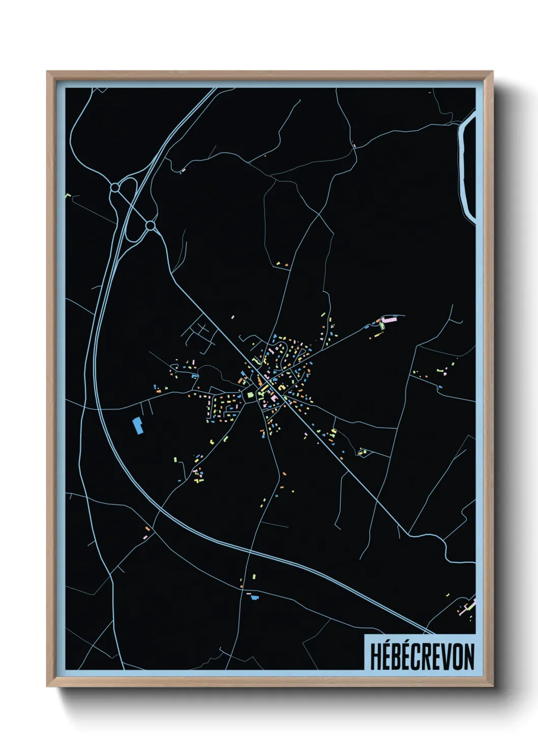 Une affiche de carte sur Hébécrevon