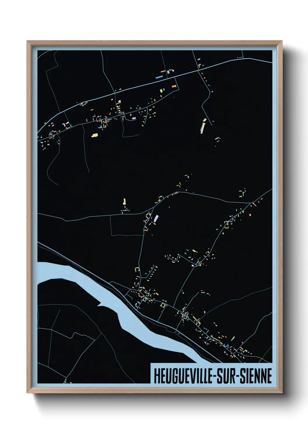 Une affiche de carte sur Heugueville-sur-Sienne