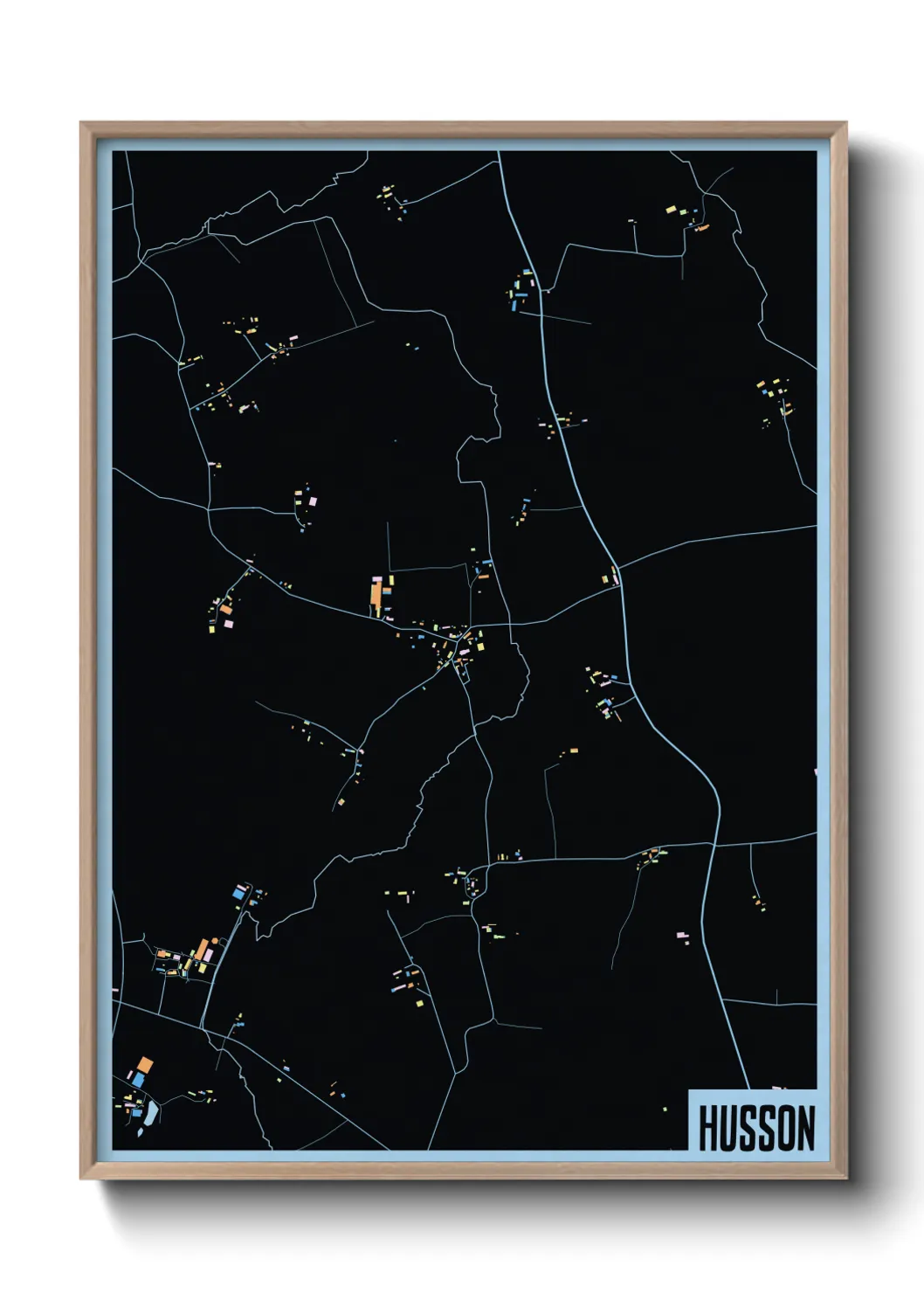 Une affiche de carte sur Husson