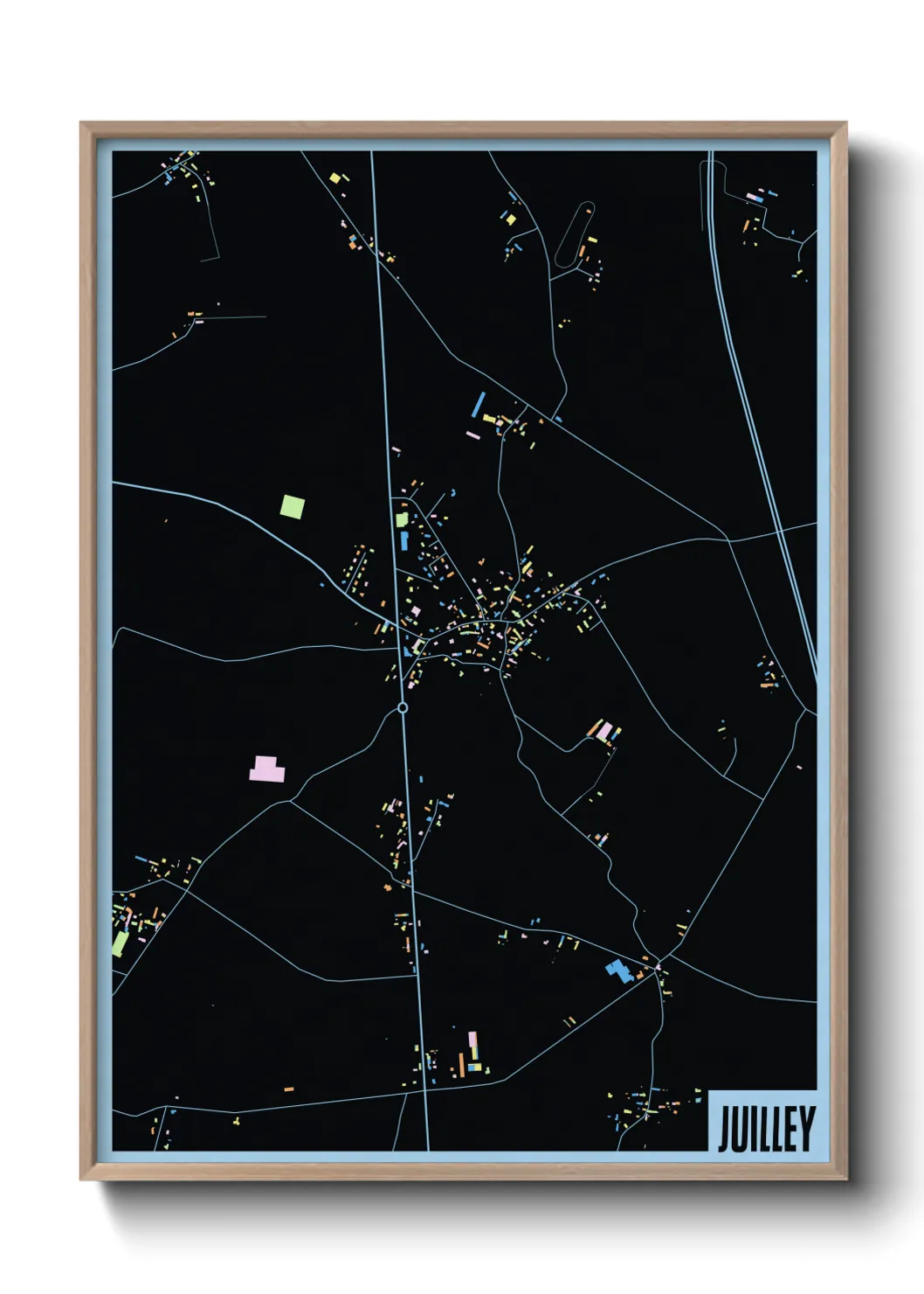 Une affiche de carte sur Juilley