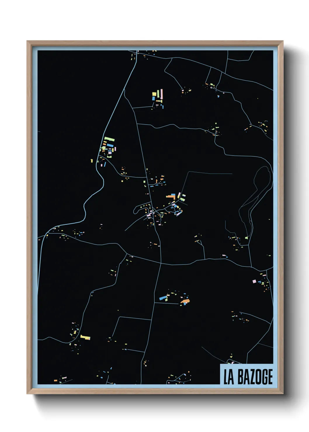 Une affiche de carte sur La Bazoge