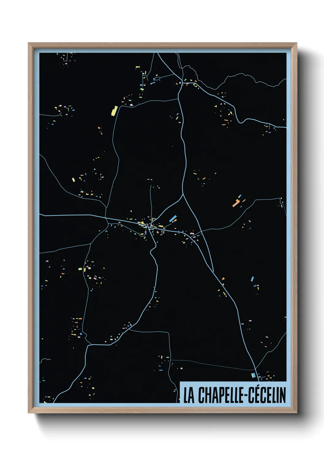 Une affiche de carte sur La Chapelle-Cécelin