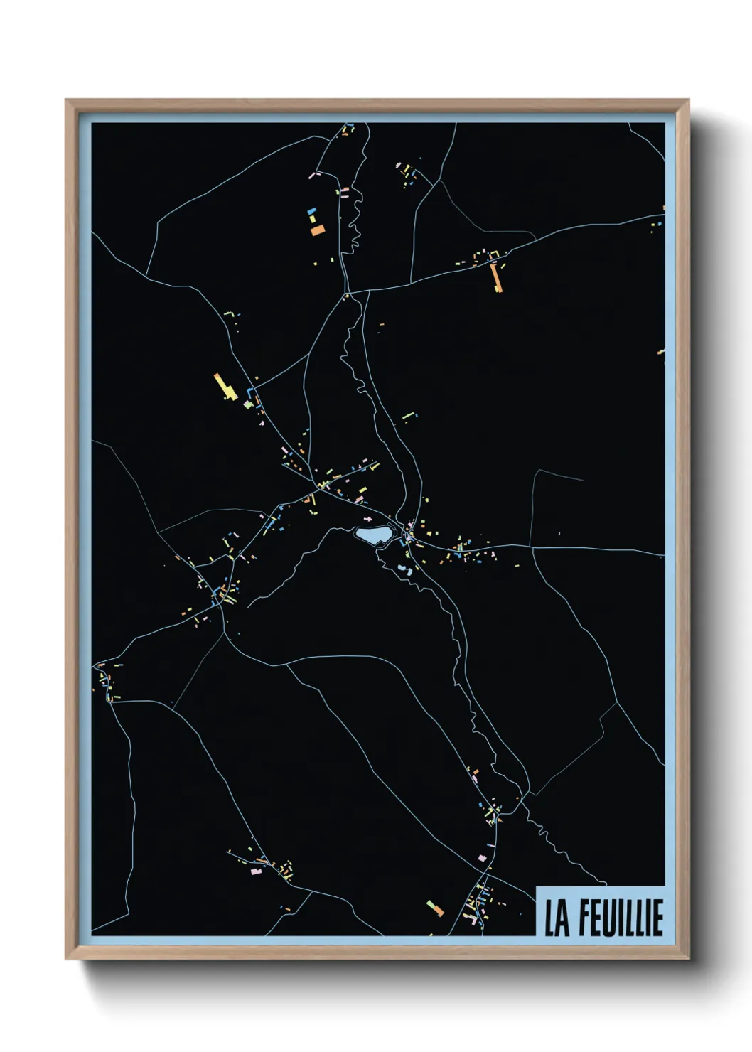 Une affiche de carte sur La Feuillie