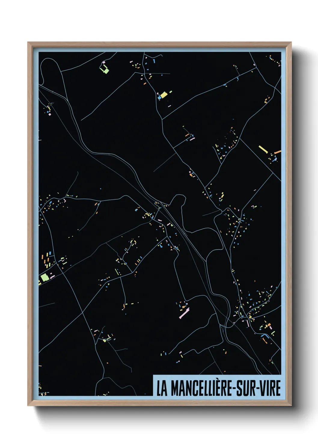 Une affiche de carte sur La Mancellière-sur-Vire