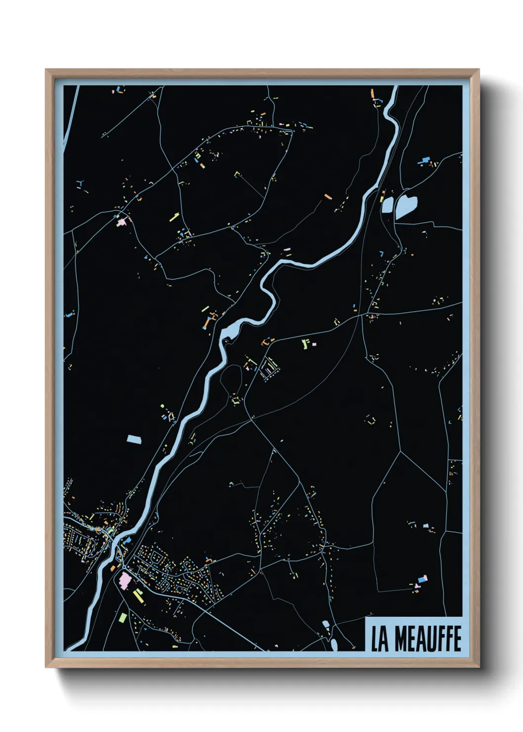 Une affiche de carte sur La Meauffe