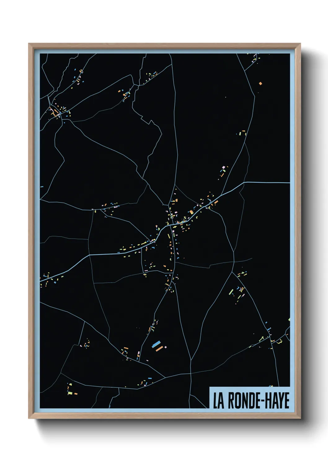 Une affiche de carte sur La Ronde-Haye