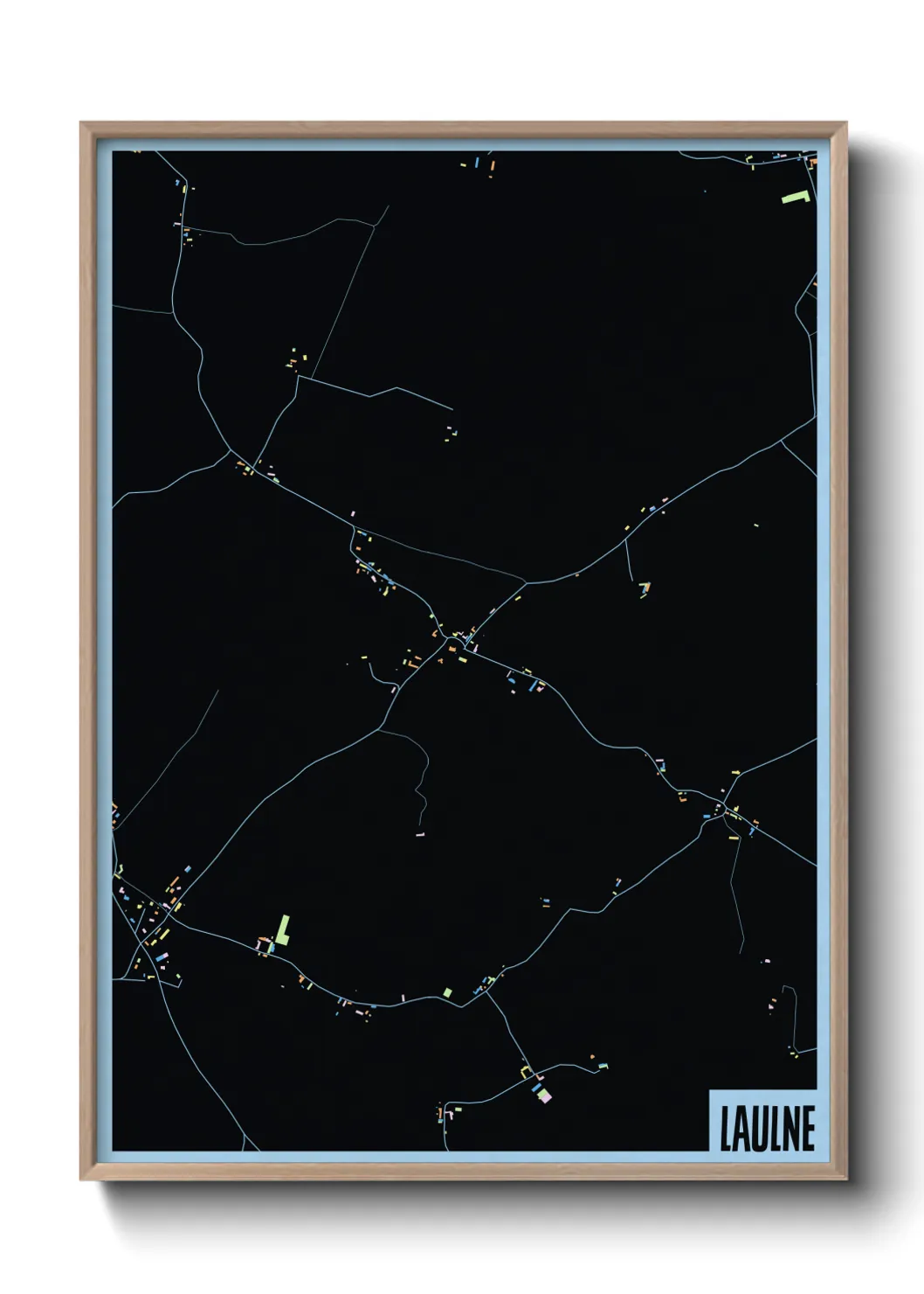 Une affiche de carte sur Laulne