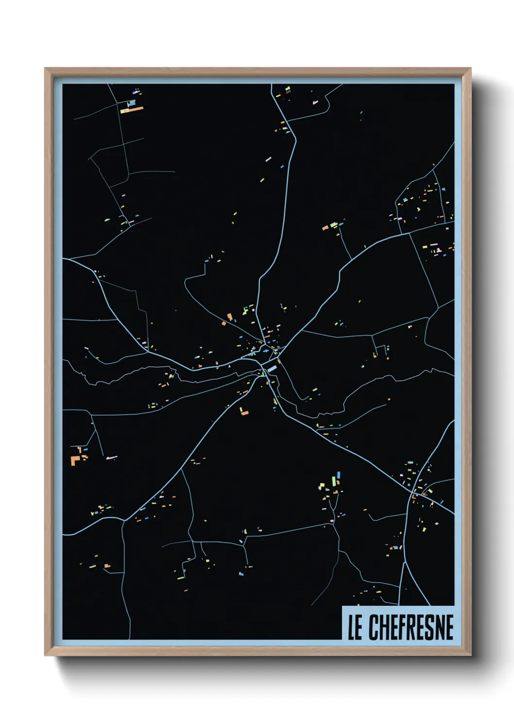 Une affiche de carte sur Le Chefresne