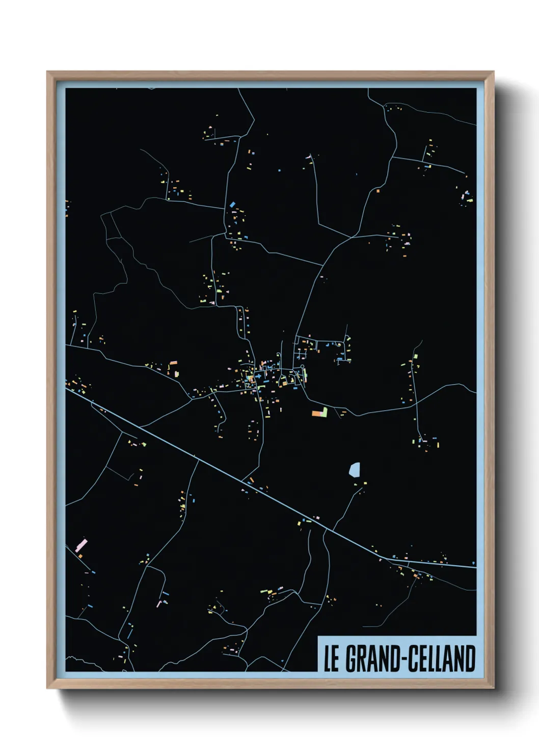 Une affiche de carte sur Le Grand-Celland