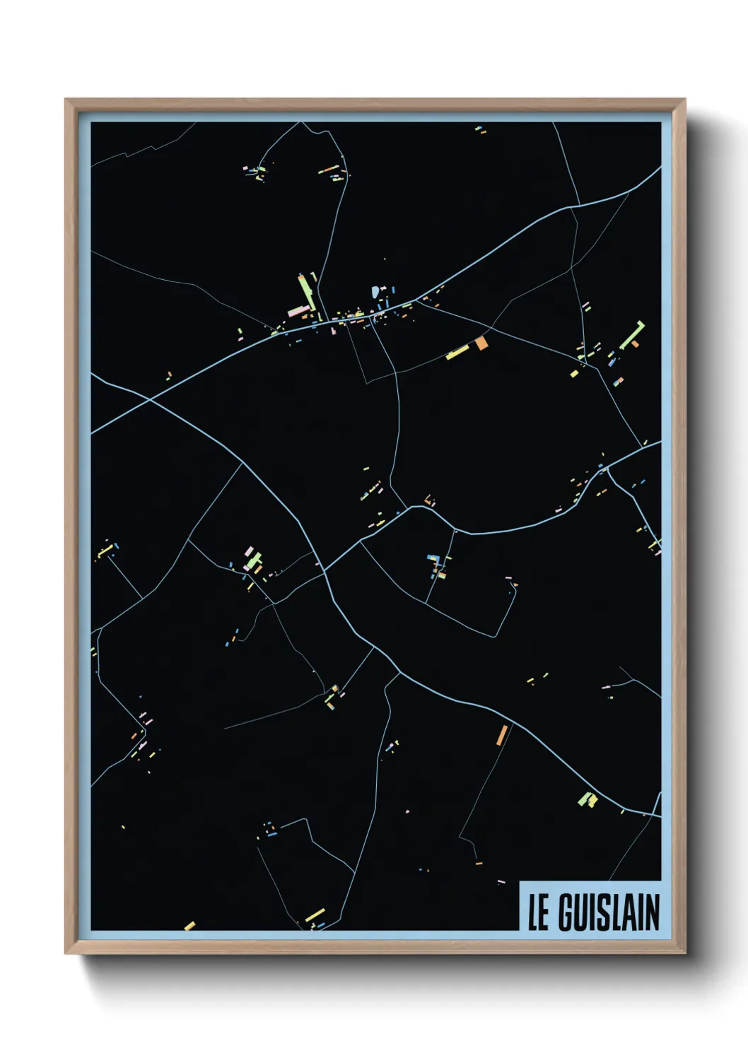 Une affiche de carte sur Le Guislain