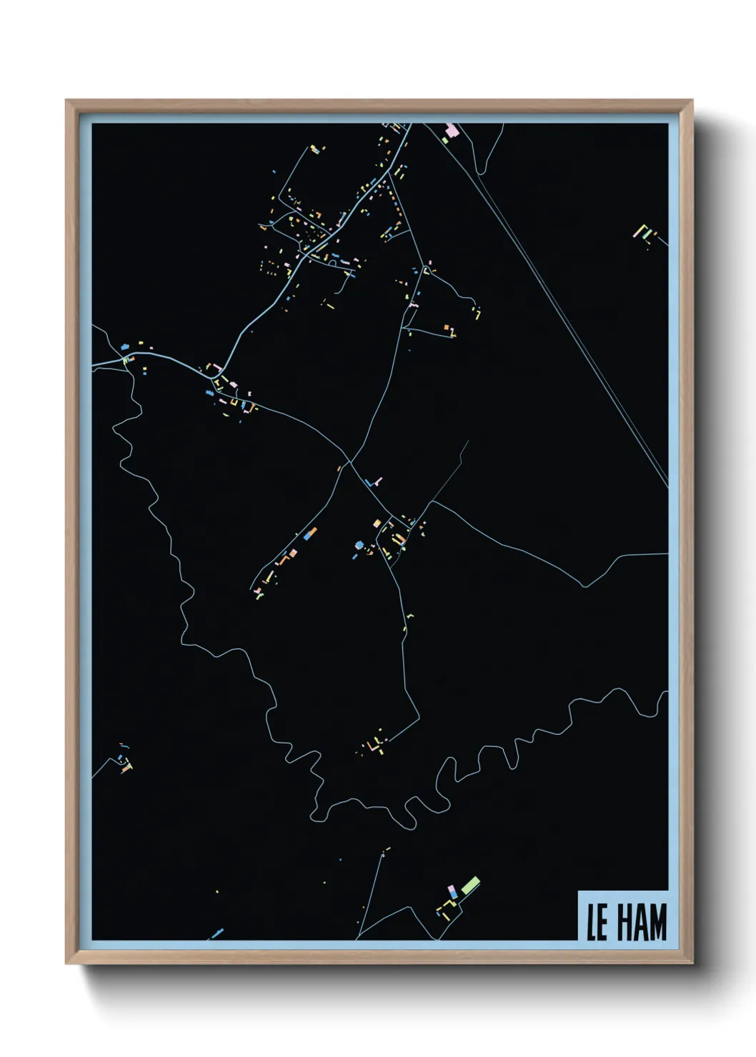 Une affiche de carte sur Le Ham