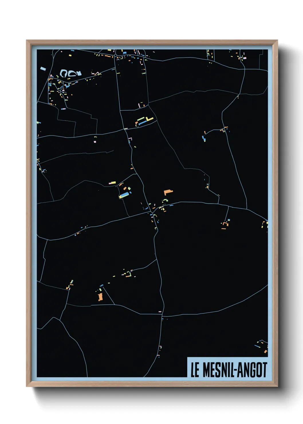 Une affiche de carte sur Le Mesnil-Angot