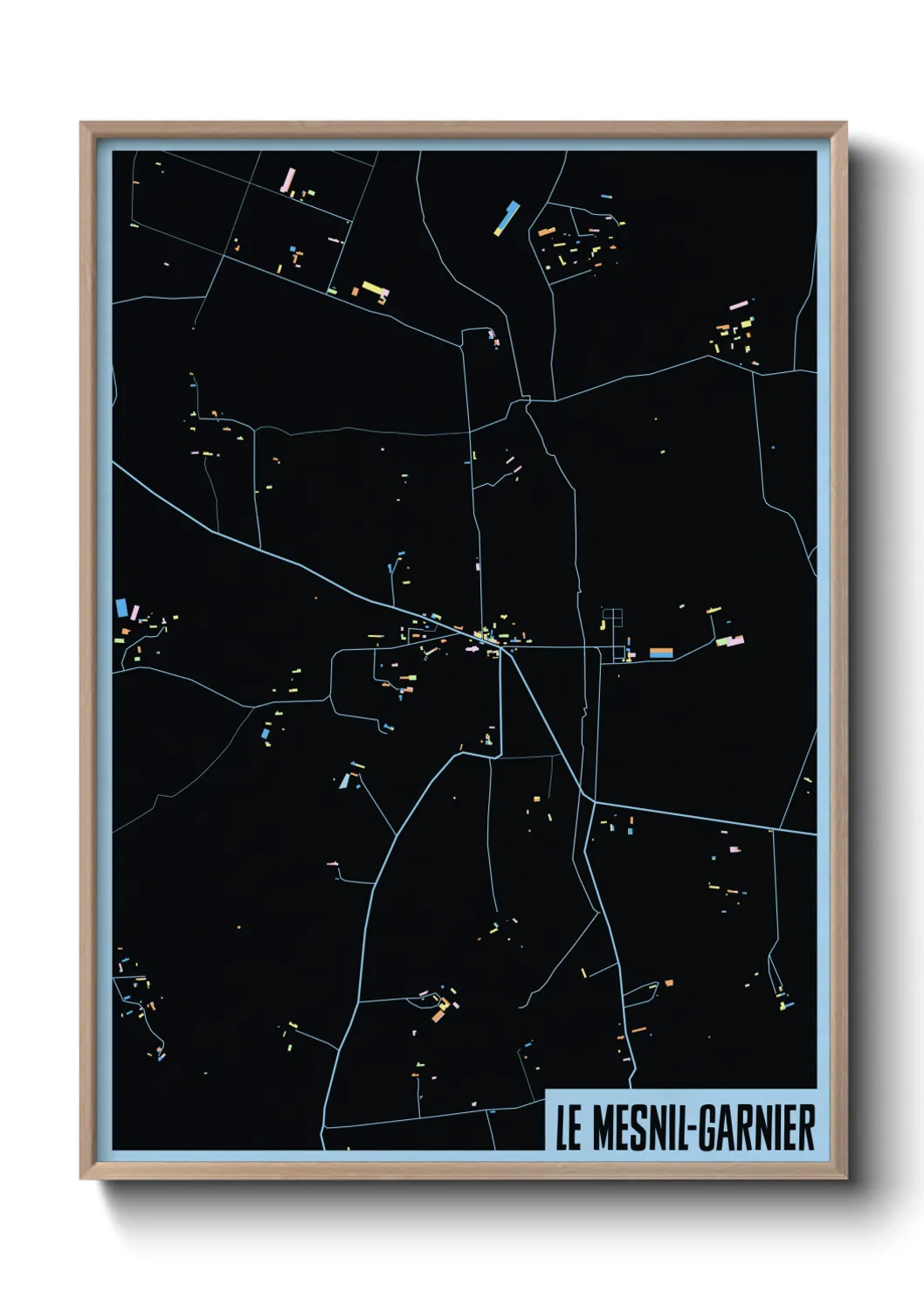 Une affiche de carte sur Le Mesnil-Garnier