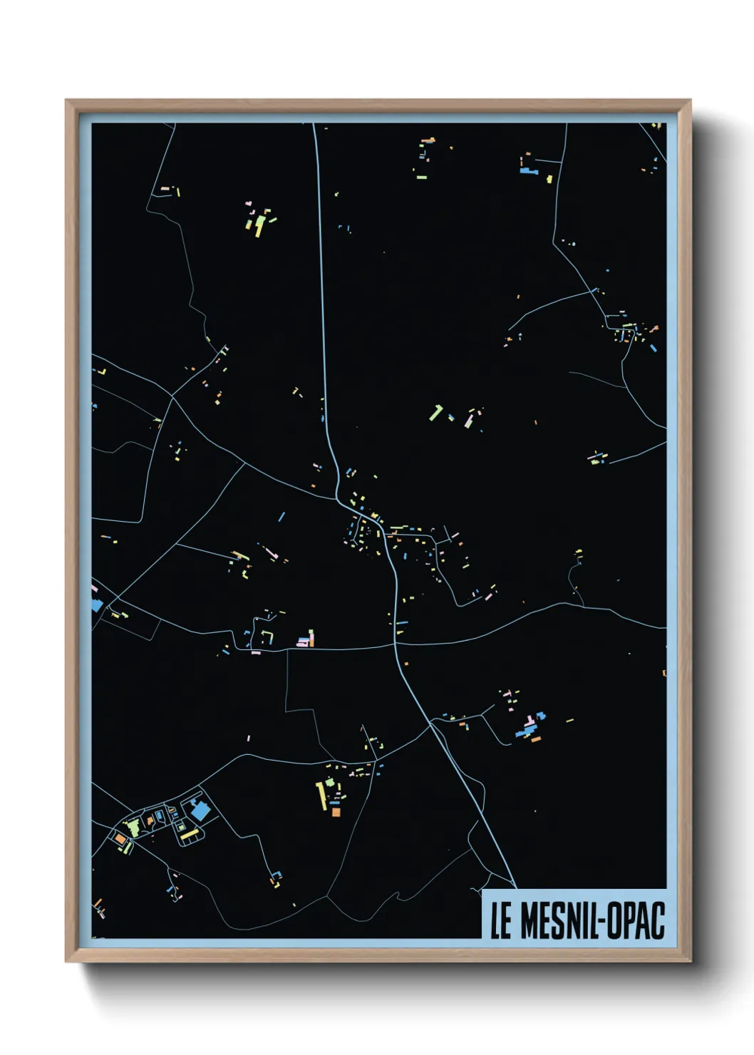 Une affiche de carte sur Le Mesnil-Opac