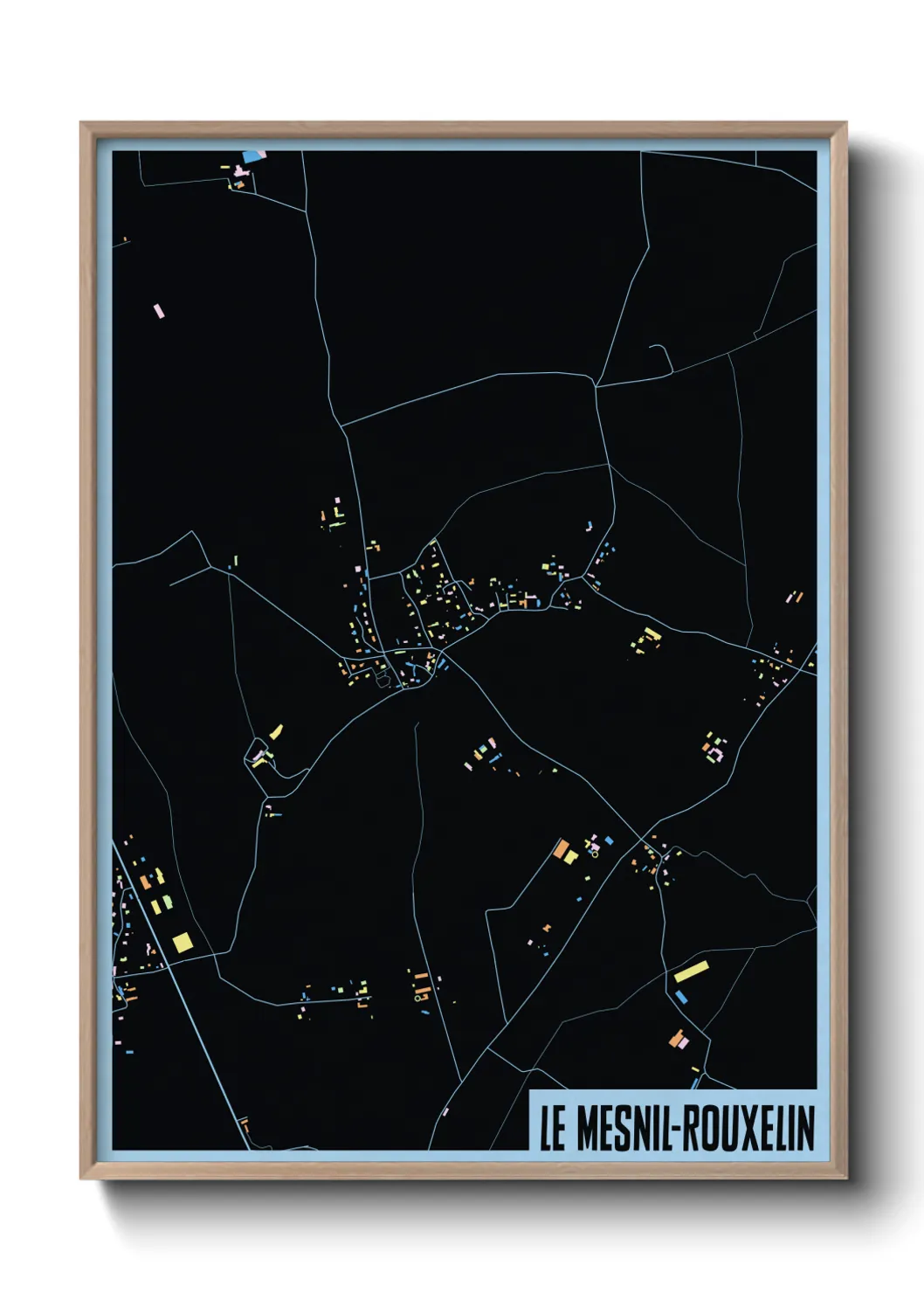 Une affiche de carte sur Le Mesnil-Rouxelin