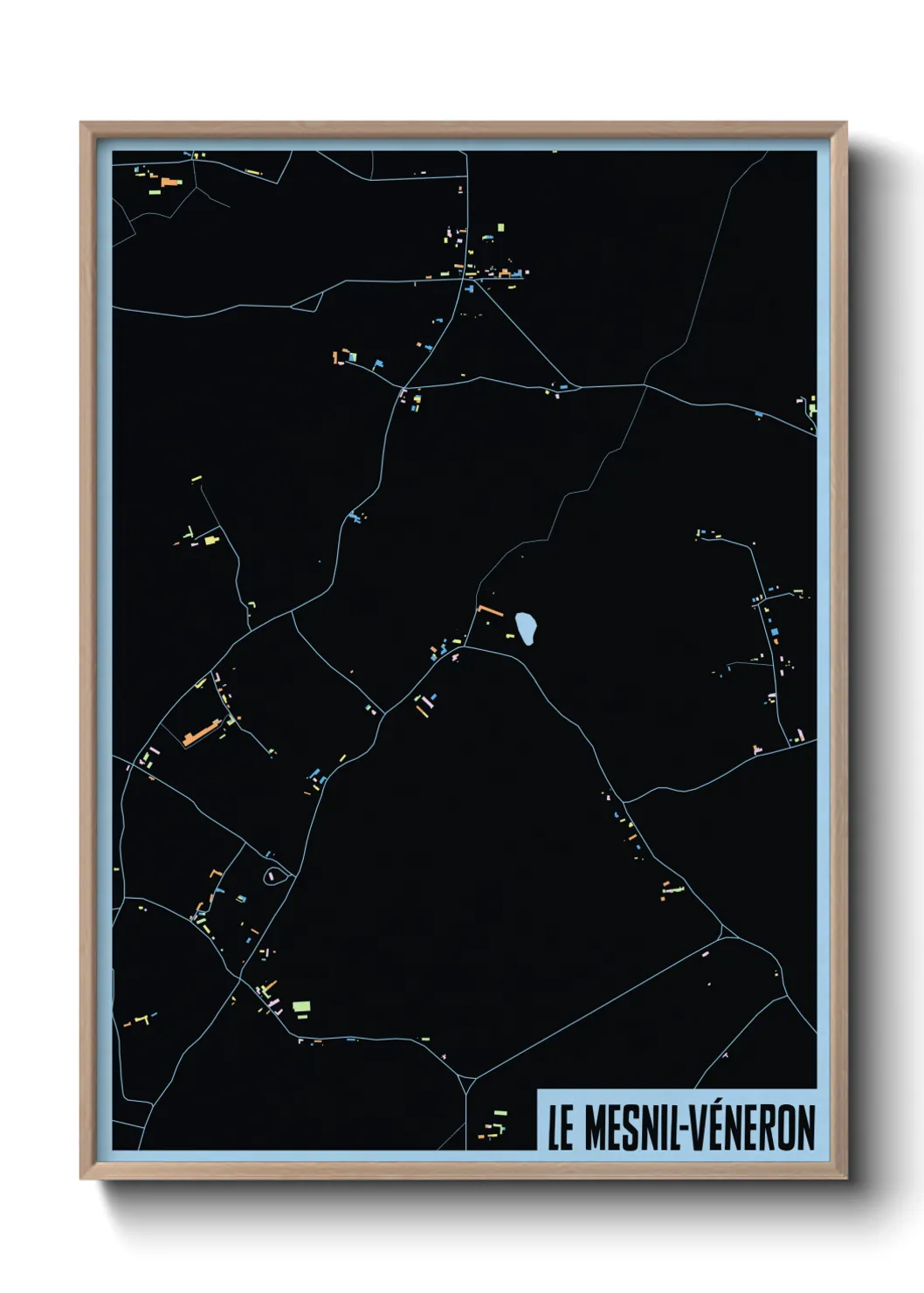 Une affiche de carte sur Le Mesnil-Véneron