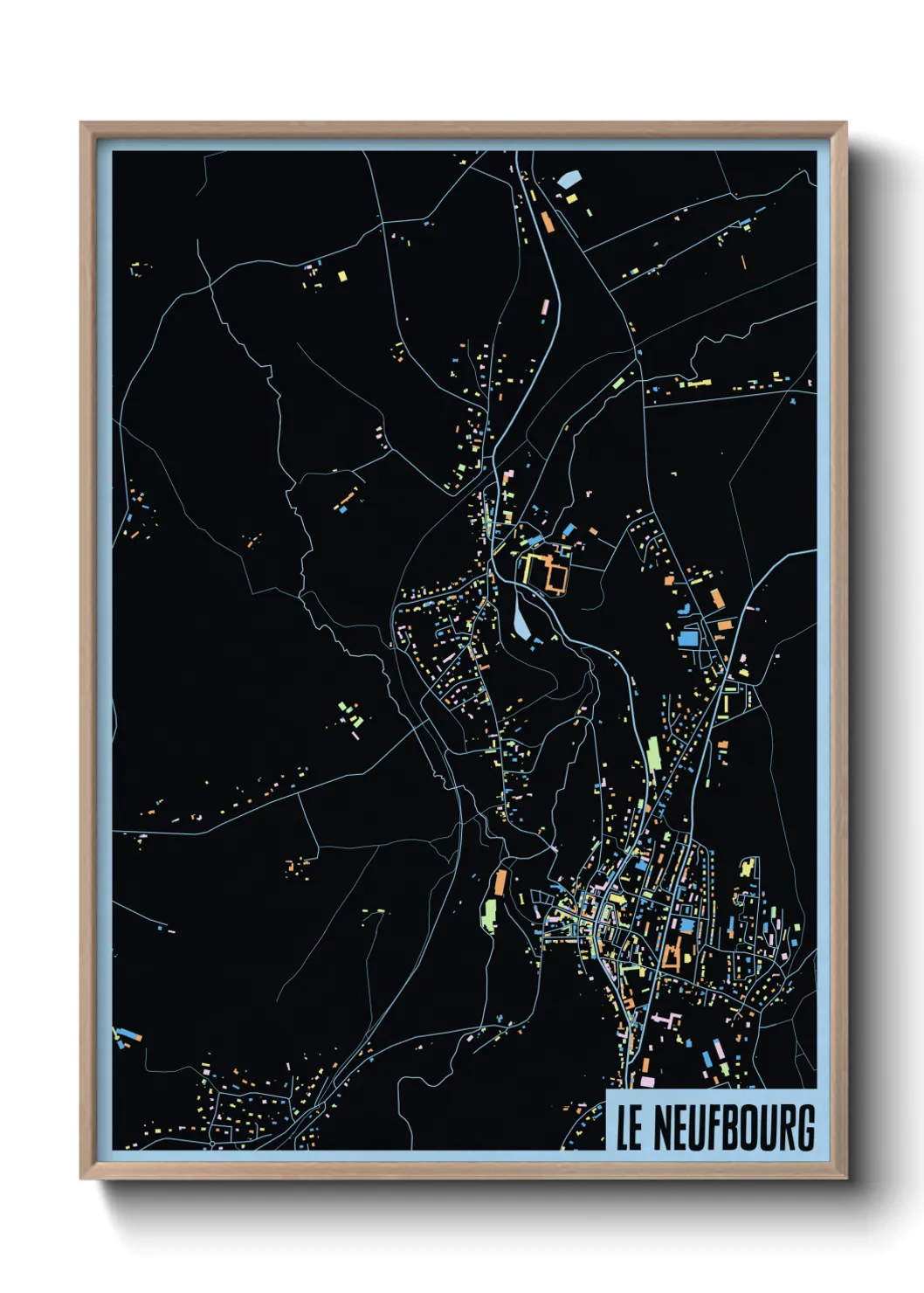 Une affiche de carte sur Le Neufbourg