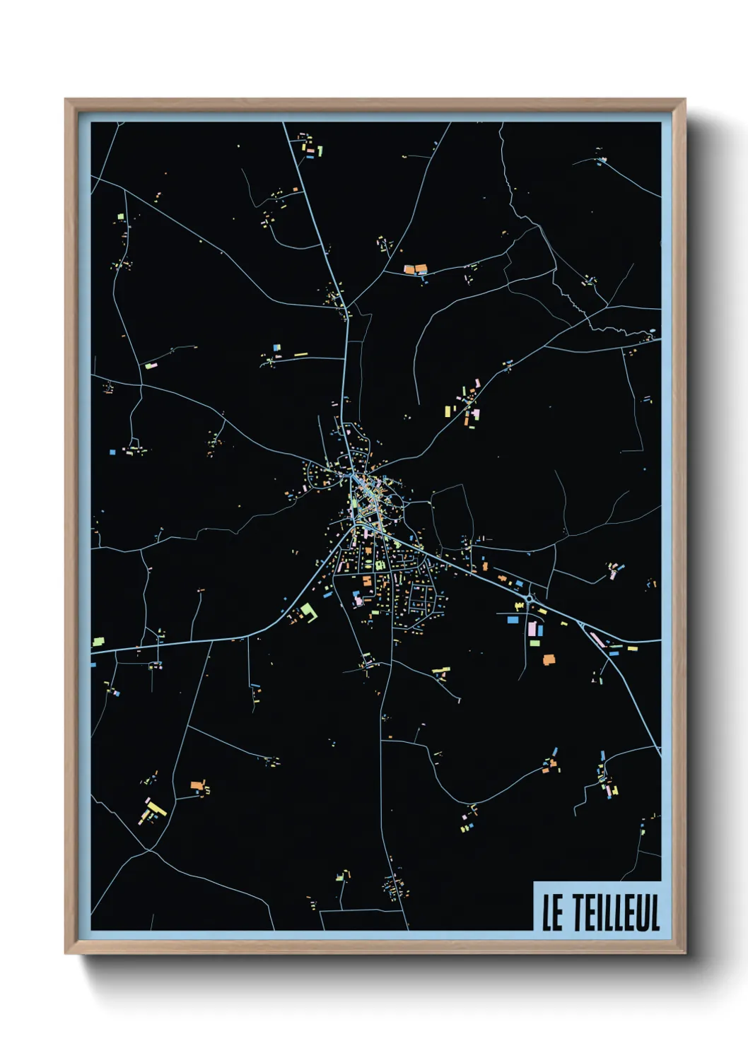 Une affiche de carte sur Le Teilleul