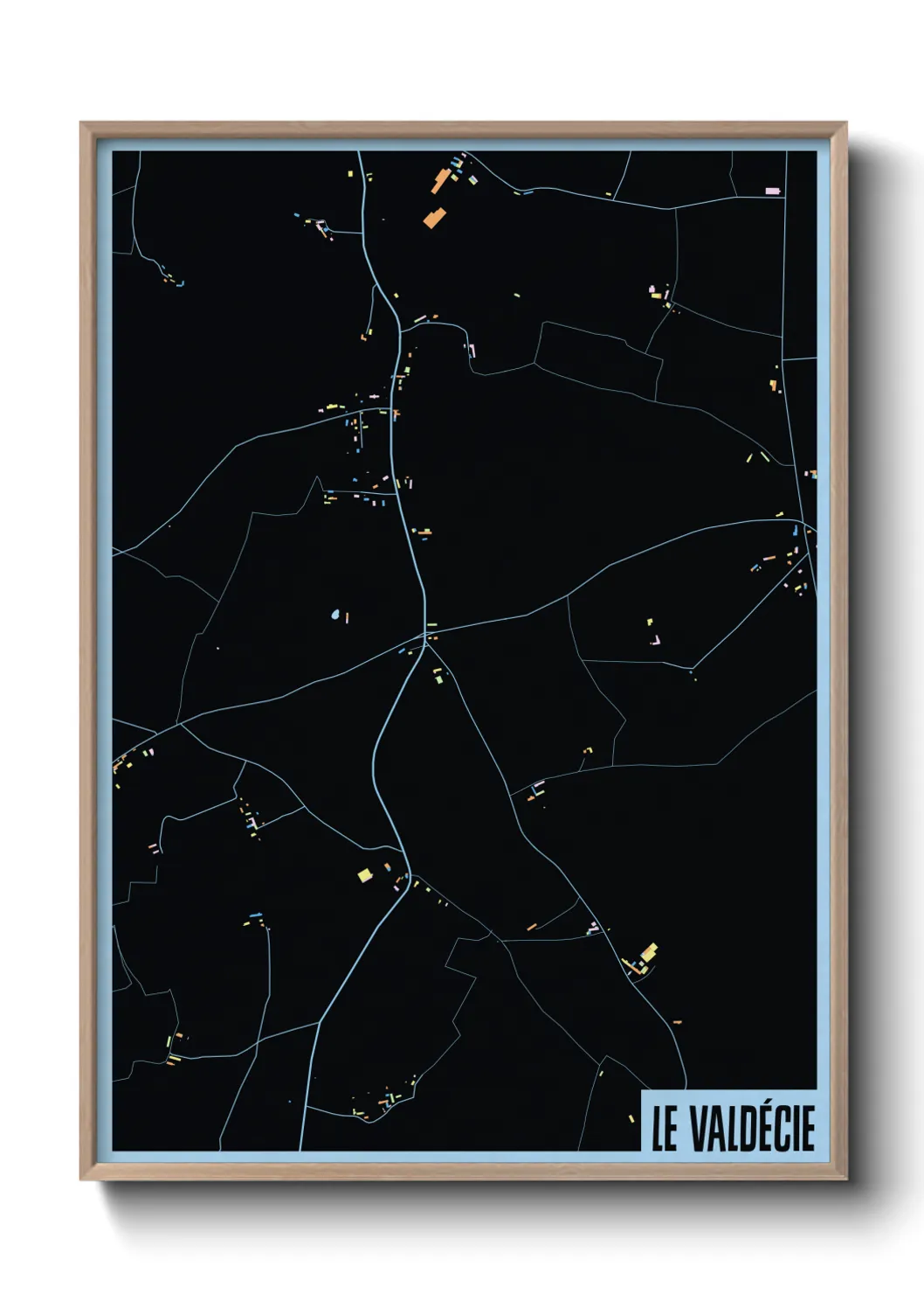 Une affiche de carte sur Le Valdécie