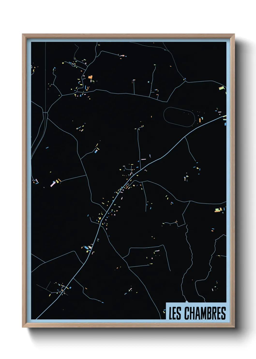 Une affiche de carte sur Les Chambres