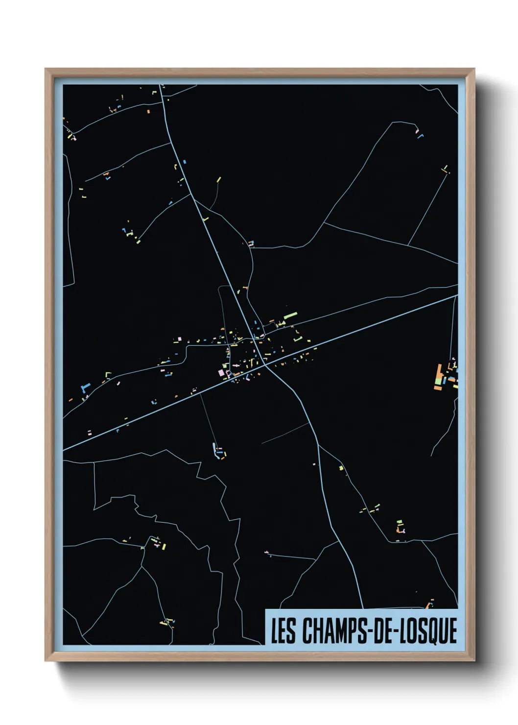 Une affiche de carte sur Les Champs-de-Losque